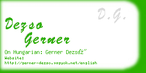 dezso gerner business card